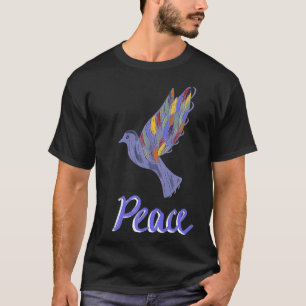 T-shirt Retro Pigeon Paix Amour Et Art