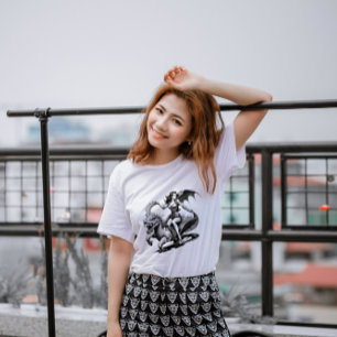 T-shirt Retro Pin-Up Dragon Tee !