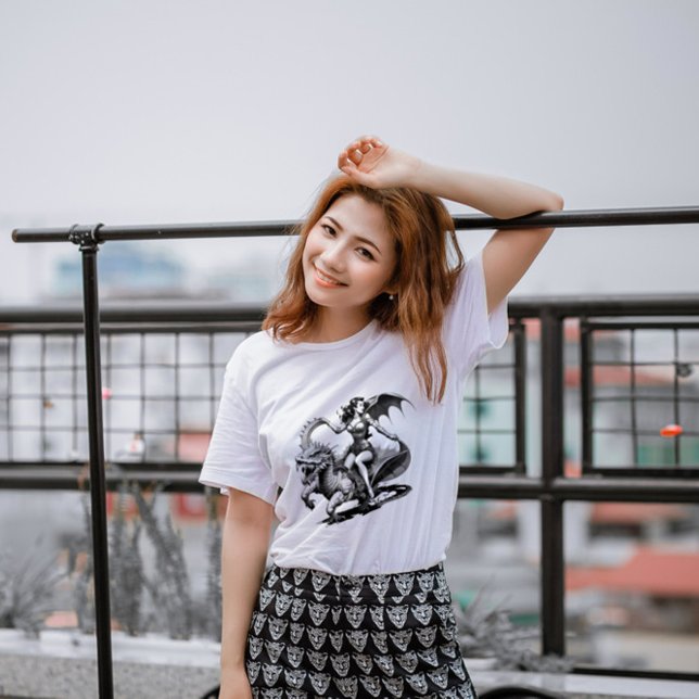 T-shirt Retro Pin-Up Dragon Tee ! (Retro Pin-Up Dragon Tee!)