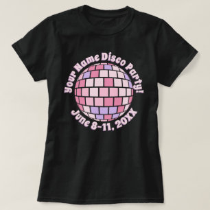 T-shirt Retro Pink Disco Ball PERSONNALISÉ