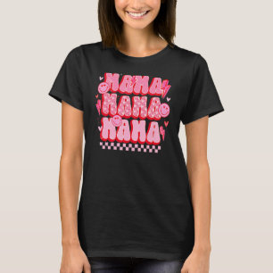 T-shirt Retro Pink Mama Saint Valentin Joyeux visage Amour