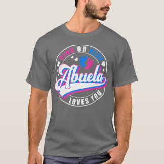 T-shirt Retro Pink Or Blue Abuela Loves You Baby Gender Re