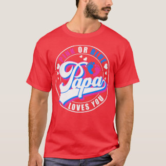 T-shirt Retro Pink or Blue Papa Vous Aime Bébé Genre Réve
