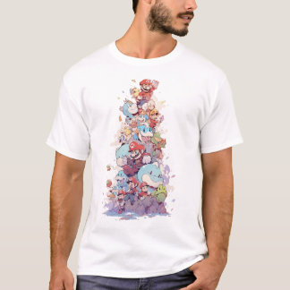 T-shirt Retro Pixel Hero Family