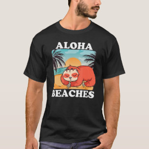 T-shirt Retro Plages Aloha Funny Sloth Matching Famille Be