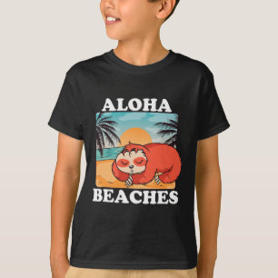 T-shirt Retro Plages Aloha Funny Sloth Matching Famille Be