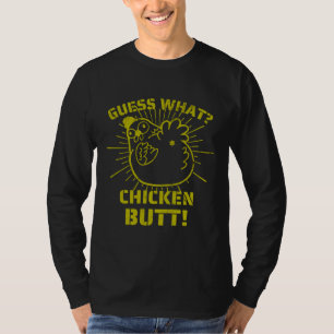 T-shirt Retro Plaisanteries es Devinez What Chicken Butt! 