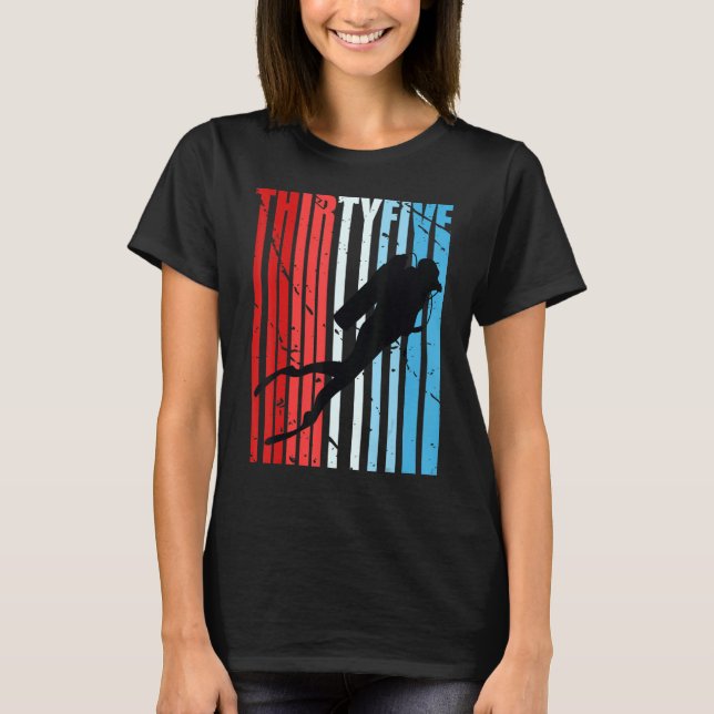 T-shirt Retro Plongée sous-marine 35e anniversaire Deep Se (Devant)