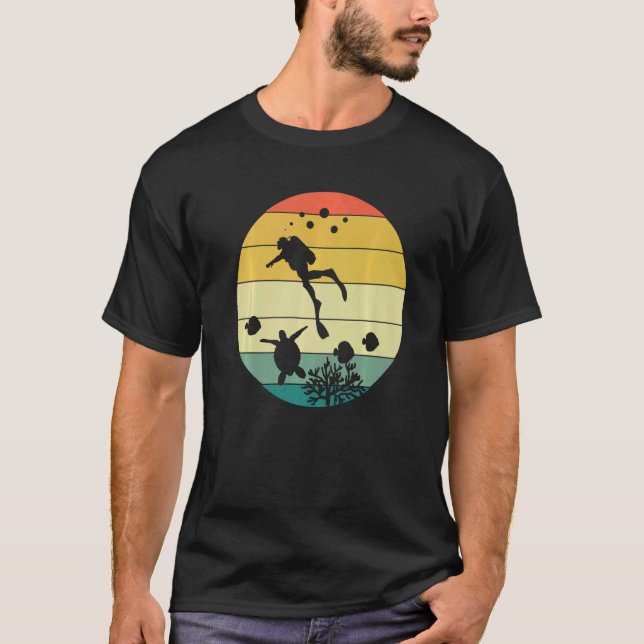 T-shirt Retro Plongeur plongée instructeur de plongée expe (Devant)