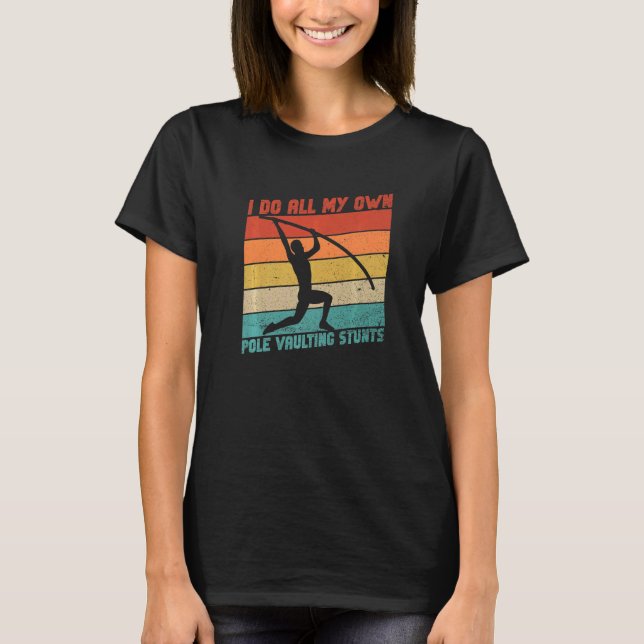 T-shirt Rétro Pole Vault Et Pole Vault Athlete (Devant)