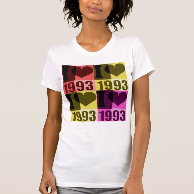 T-Shirt Rétro Pop Art - J'aime 1993 (Devant)