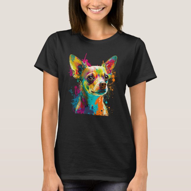 T-shirt Retro Pop Chihuahua Breed Art (Devant)