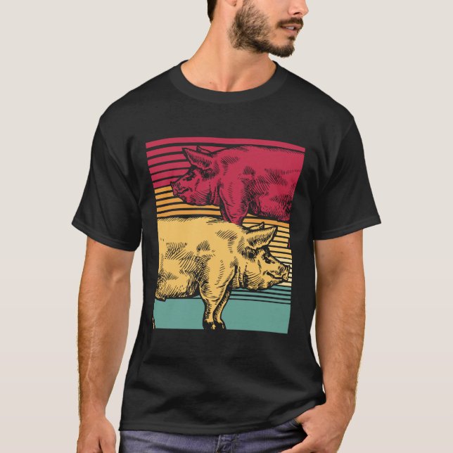 T-shirt Retro porc (Devant)