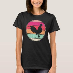 T-shirt Retro Poulet Vintage de poulet Silhouette ferme An