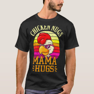 T-shirt Retro Poulets Nugs Et Mama Hugs Fête Des Mères Say