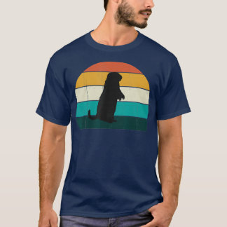 T-shirt Retro Prairie Chien Sunset Cool sol Vintage