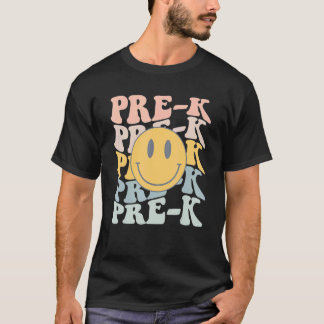T-shirt Retro Pré K Enseignant Étudiant Premier Jour De L'