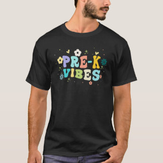 T-shirt Retro Pre K Vibes First Day Back To School Teacher