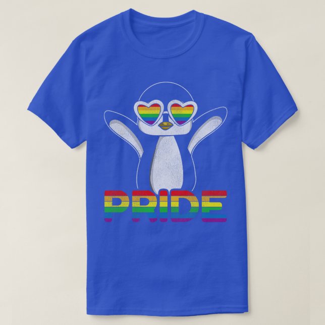 T-shirt Retro Pride Gay LGBT Penguin (Design devant)