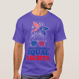 T-shirt Retro Pro Choice Messy Bun Womens Stars Eq