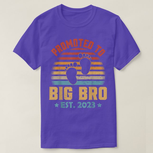 T-shirt Retro Promoted To Big Bro Est (Design devant)