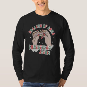 T-shirt Rétro qui dégage un esprit de Noël squelette Ha