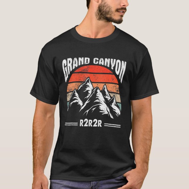T-shirt Retro R2R Rim2Rim Grand Canyon National Park Vinta (Devant)