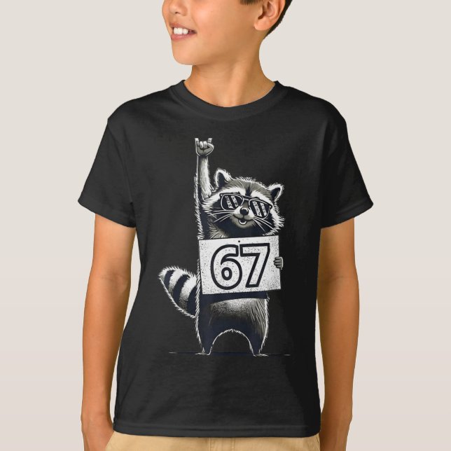 T-shirt Retro Raccoon 67 Shirts Rock Music Men Kids Women  (Devant)