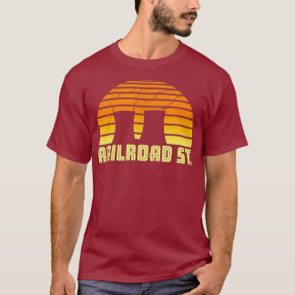 T-shirt Retro Railroad St sunset