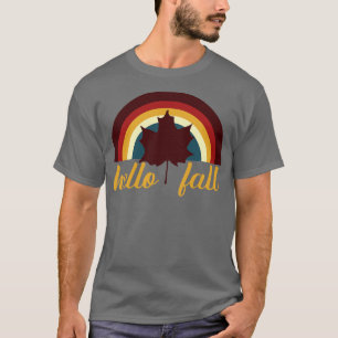 T-shirt Retro Rainbow Hello Fall