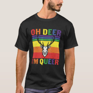 T-shirt Retro Rainbow Oh Deer Je suis gay lesbienne gay Lg