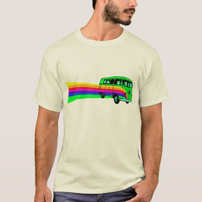 T-shirt Retro Rainbow Van Design (Devant)