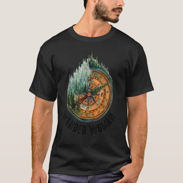 T-shirt Retro Randonnée Mountain Wander Femme Compass Camp (Devant)