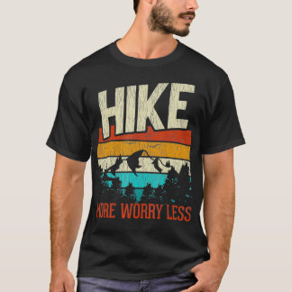 T-shirt Rétro Randonnée Plus Inquiète Moins Randonnée Camp