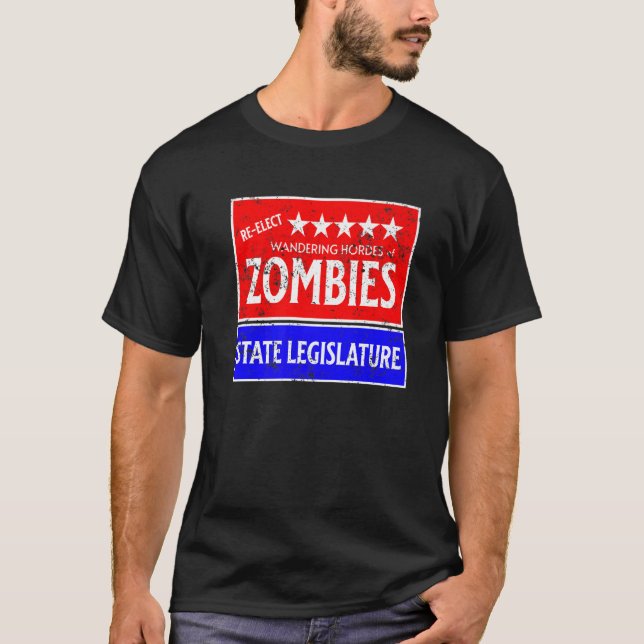 T-shirt Retro Re Électe Les Zombies À L'Assemblée Législat (Devant)