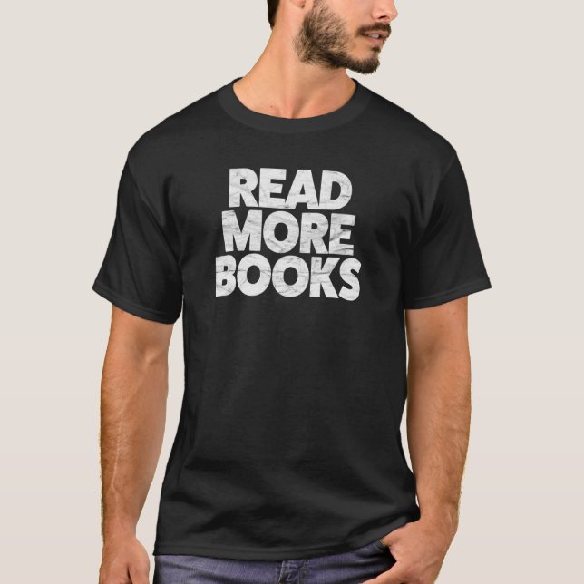 T-shirt Retro Read More Books Graphic (Devant)