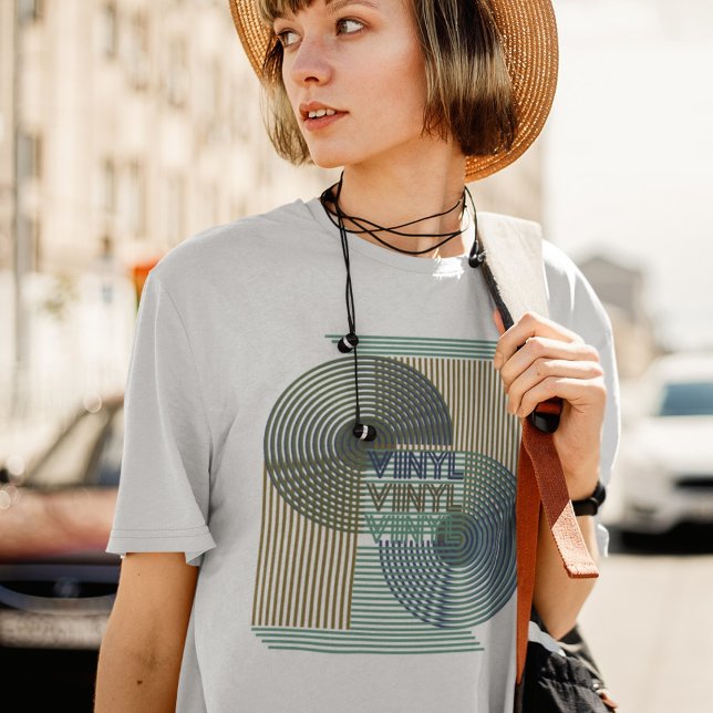 T-shirt Retro Record Line Art Modern Vinyl (Créateur téléchargé)