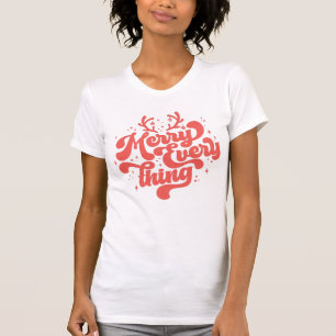 T-shirt Retro Red White Merry tout Joyeux Noël
