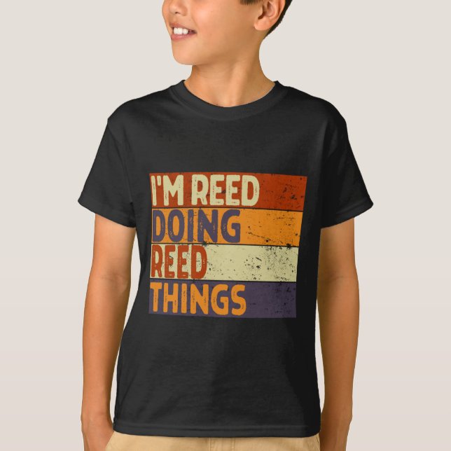 T-shirt Retro Reed Faisant des Choses de Reed Drôle de Bla (Devant)