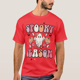 T-shirt Retro Rester Éffrayant Mignonne Fantôme Halloween 