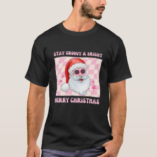 T-shirt Retro Restez Super brillant Noël mignon Père Noël