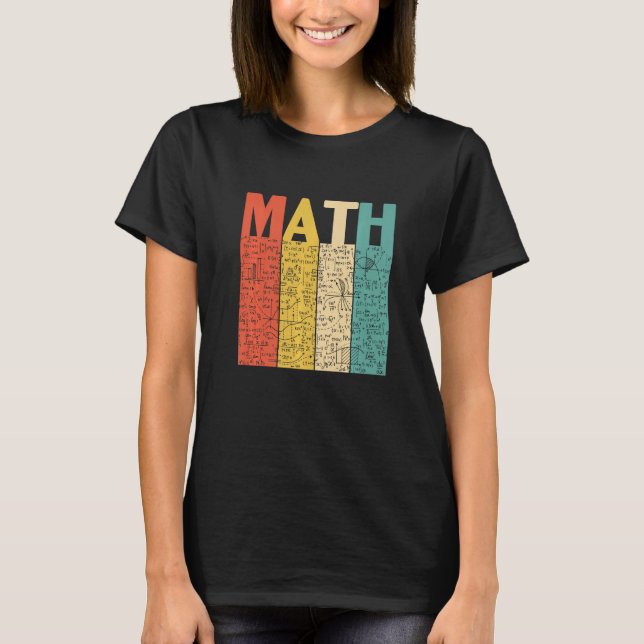 T-shirt Retro Retour À L'École Math Enseignant Math Pun Eq (Devant)