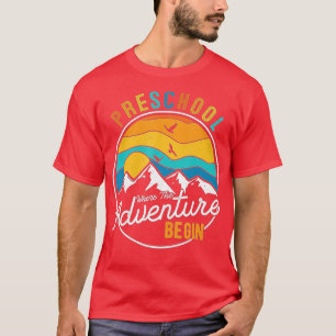 T-shirt Retro Retour À L'École Préscolaire Où L'Aventure