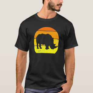 T-shirt Retro Rhino Rhino Vintage Rhino Silhouette Animal