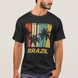 T-shirt Rétro Rio de Janeiro Brésil Palmiers Vacances T