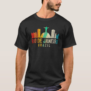 T-shirt Rétro Rio De Janeiro Skyline Vintage Brésil Souven