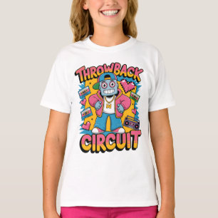 T-shirt Retro Robot 90s Design Hip hop - Fun Cartoon Throw
