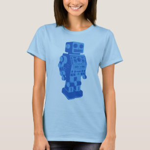 T-shirt Rétro robot bleu