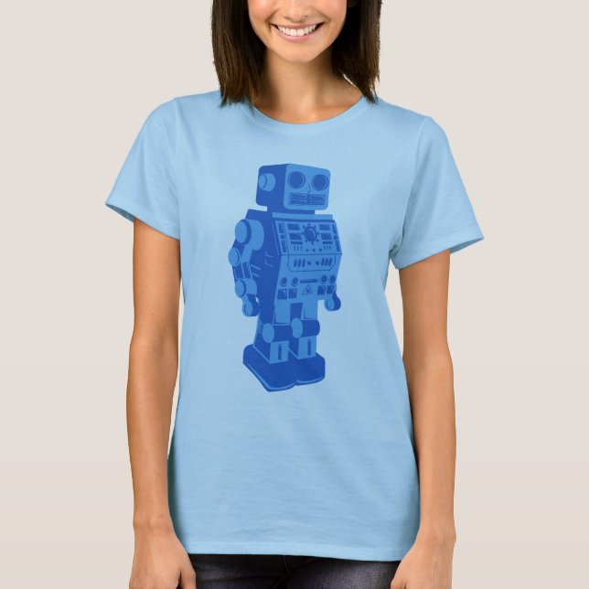 T-shirt Rétro robot bleu (Devant)