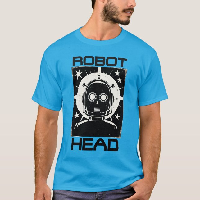 T-shirt Retro Robot Head (Devant)